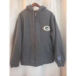 NFL Pro Line Green Bay Packers Full-Zip Fleece Jacket Embroidered Size Large